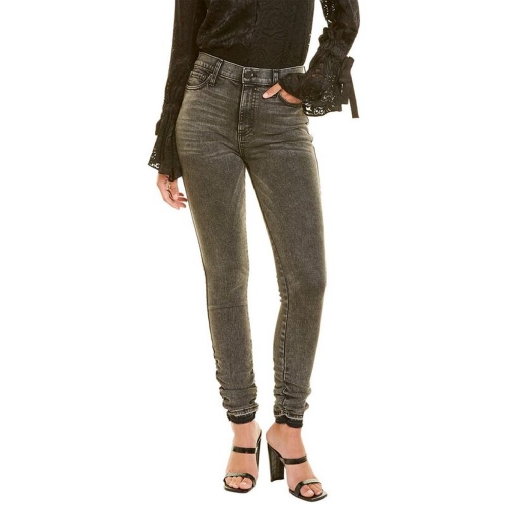 Alice + Olivia Good Stacked Skinny Jean in Washed Black.